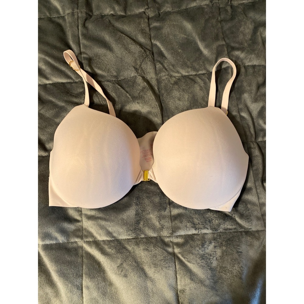 Victorias Secret Incredible Perfect Shape Front Close Bra 38D Blush Pink Gold